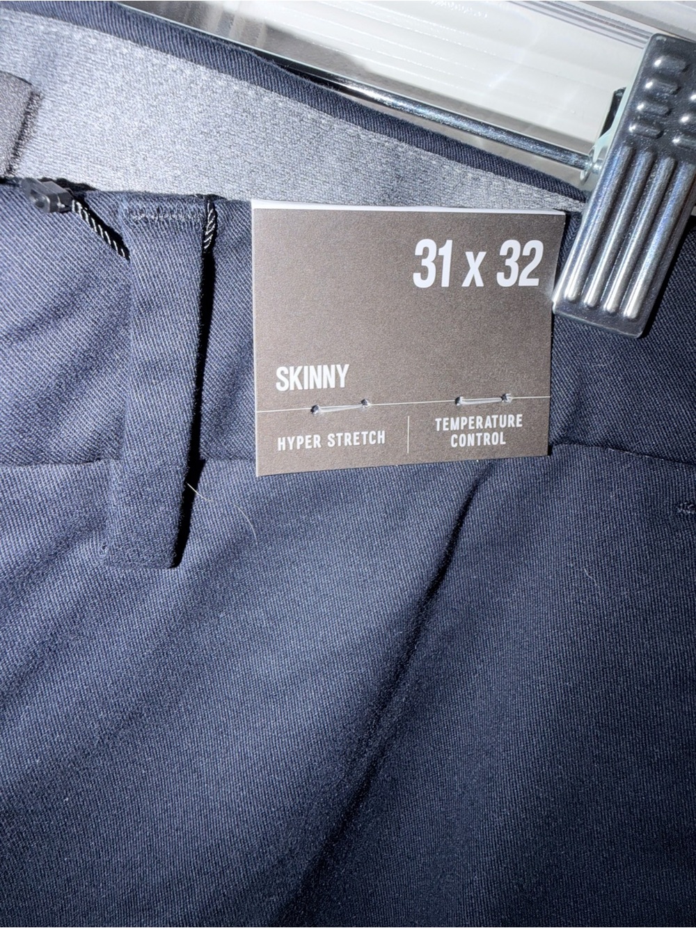 NWT Express Men’s Skinny Chino Pants 31x32 Navy Hyper Stretch - Picture 2 of 6